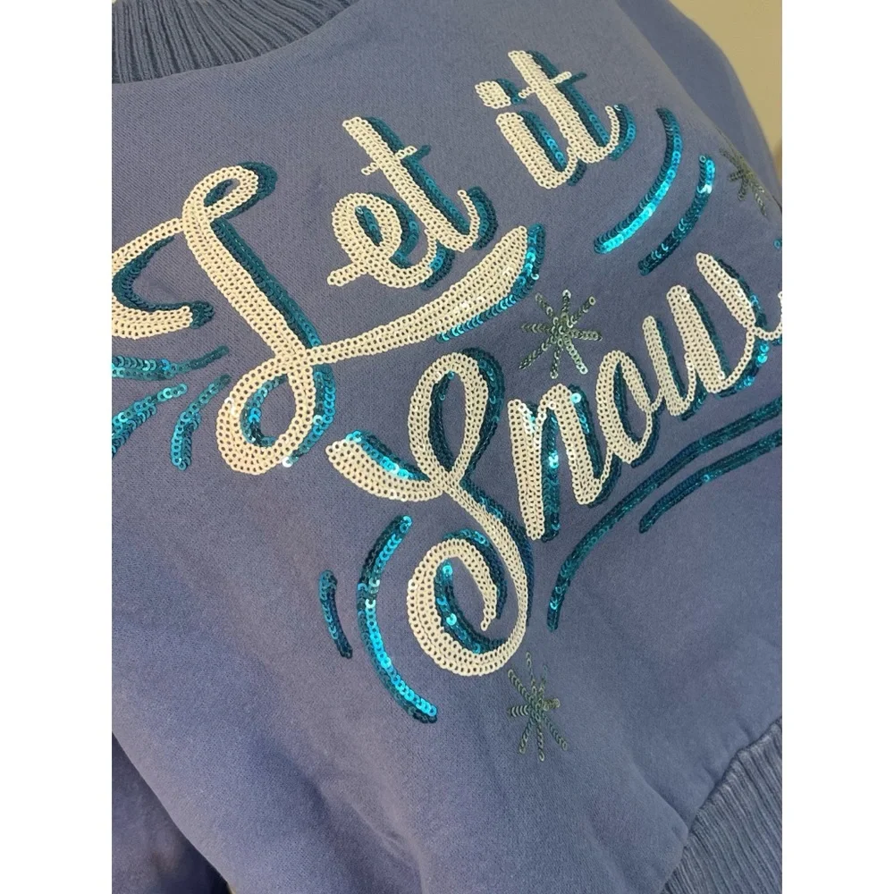 PEACH LOVE CALIFORNIA Let it snow sequin pull over S M L - Picture 6 of 7